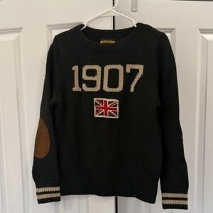 Vintage Ralph Lauren Green Sweater with Union Jack Patch